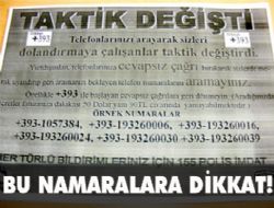 Bu numaralara dikkat..!!!